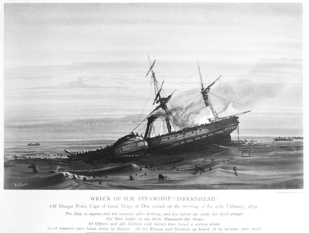 Detail of Wreck of HM steamship 'Birkenhead' by Ralph Shelton Bond