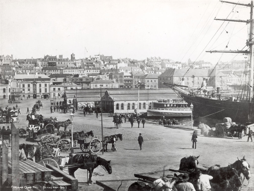 Detail of Circular Quay, Sydney, with the 'Cutty Sark' loading wool by unknown