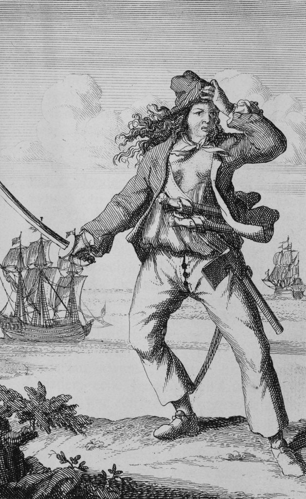 Detail of Mary Read, female pirate by F. Wentworth
