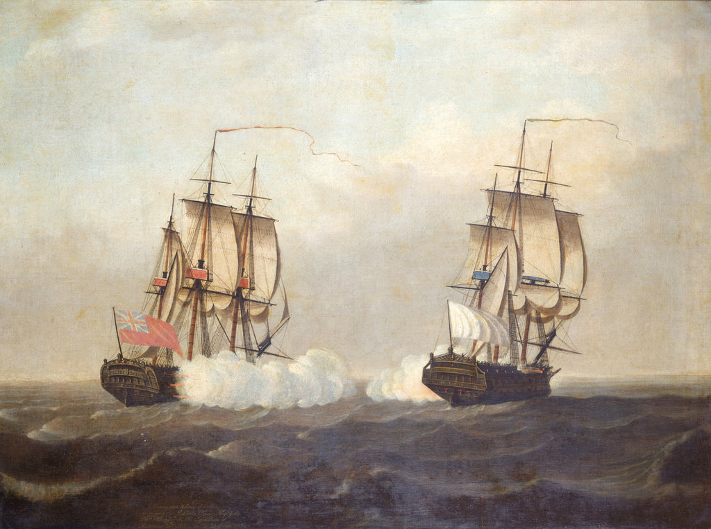 Detail of The 'Pitt' engaging the 'St Louis', 29 September 1758 by Lawson Dunn