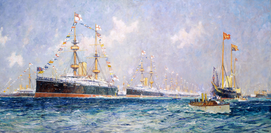 Detail of Queen Victoria's diamond jubilee review at Spithead, 26 June 1897 by Charles Dixon