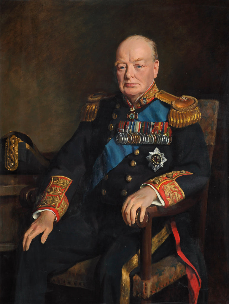 Detail of Sir Winston Churchill (1874-1965), Lord Warden of the Cinque Ports by John Leigh-Pemberton