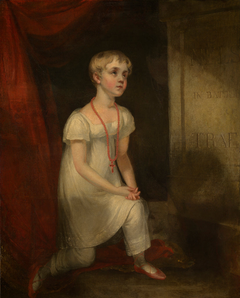 Detail of Horatia Nelson kneeling before her father's tomb by William Owen