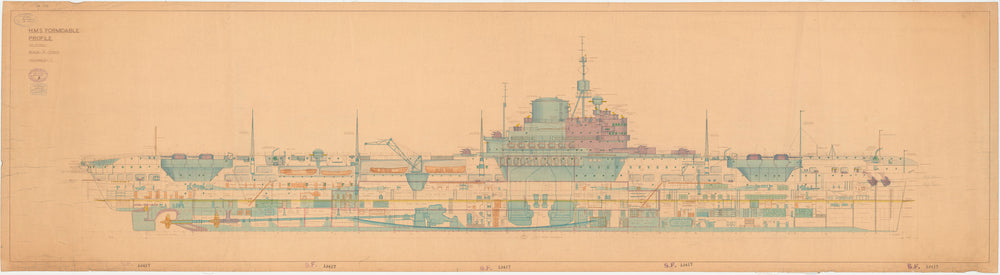 Profile plan for HMS 'Formidable' (1939)