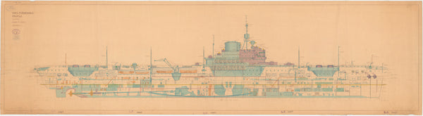 Profile plan for HMS 'Formidable' (1939)