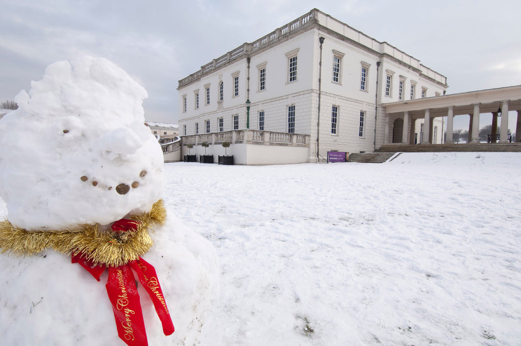 Detail of Snowman with The Queen's House in the background by National Maritime Museum