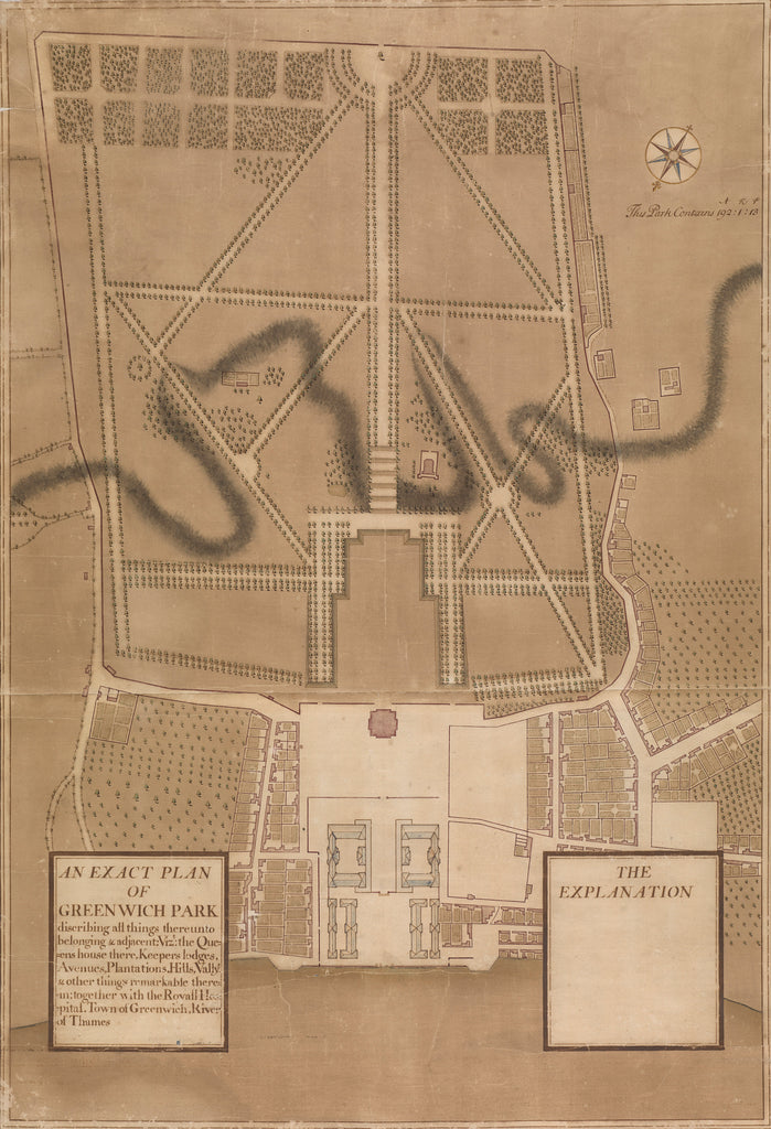 Detail of An Exact Plan of Greenwich Park by Henry Wise