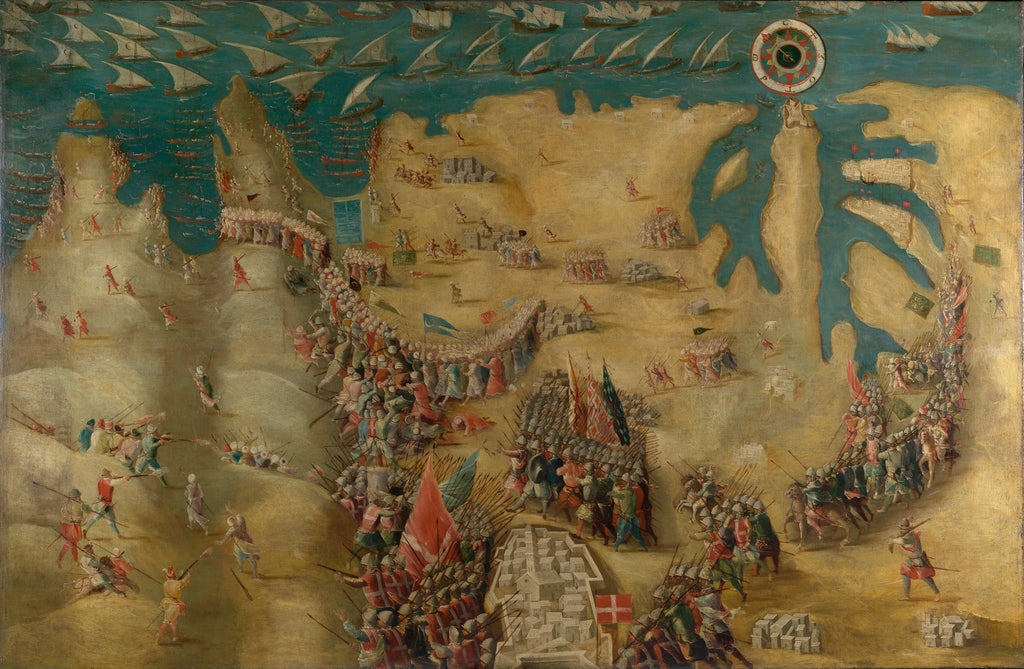 Detail of The Siege of Malta: Flight of the Turks, 13 September 1565 by Matteo Perez d'Aleccio