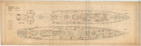 Forecastle and upper deck plan for HMS 'Amethyst' (1950)
