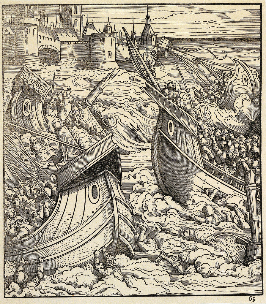 Detail of Shipwreck off the Ligurian coast by Hans Burghmair