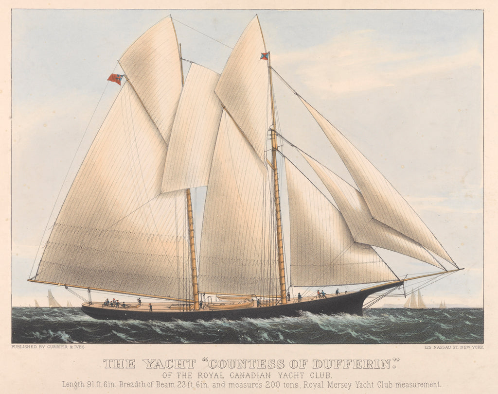 Detail of The Yacht Countess of Dufferin, of the Royal Canadian Yacht Club. by Currier & Ives