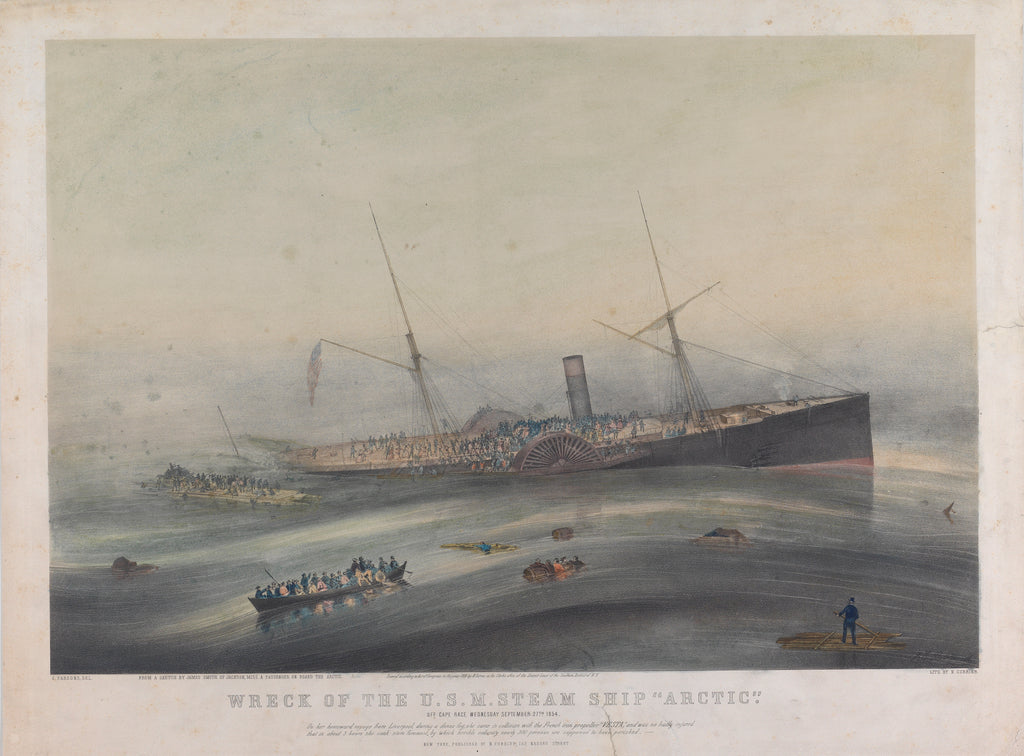 Detail of Wreck of the U.S.M. Steam Ship 'Arctic' off Cape Race by After James Smith; Charles Richard Parsons; Nathaniel Currier