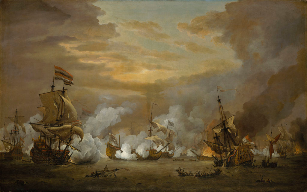 Detail of The Battle of the Texel, 11-21 August 1673 by Willem Van de Velde the Younger