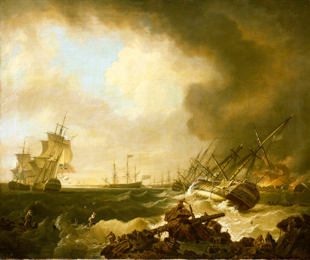 Detail of The Battle of Quiberon Bay, 21 November 1759: the Day After by Richard Wright