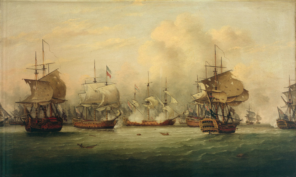 Detail of The Battle of the Dogger Bank, 5 August 1781 by Thomas Luny