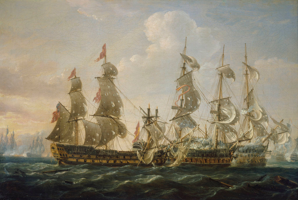 Detail of The 'Captain' capturing the 'San Nicolas' and the 'San Jose' at the Battle of Cape St Vincent, 14 February 1797 by Nicholas Pocock