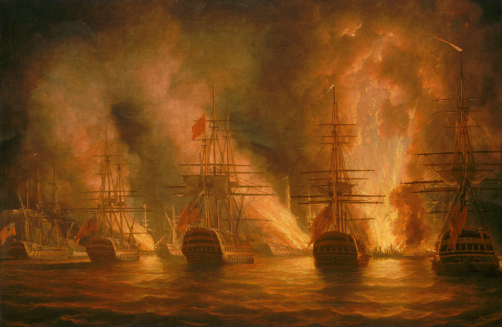 Detail of The capture of Trinidad, 17 February 1797 by Nicholas Pocock