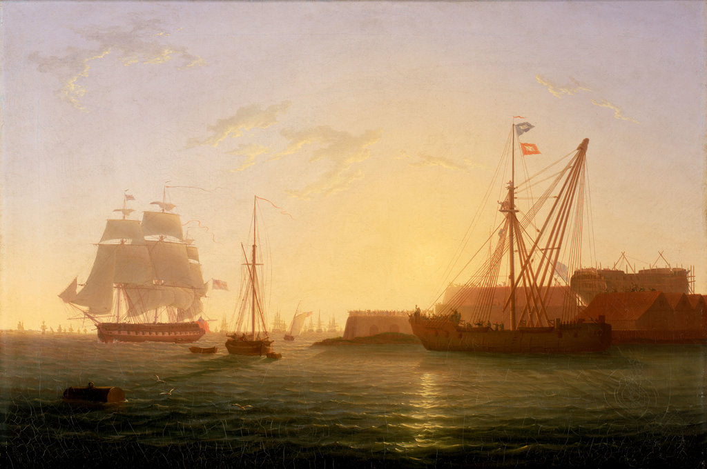 Detail of HMS 'Clyde' arriving at Sheerness after the 'Nore' mutiny, 30 May 1797 by William Joy