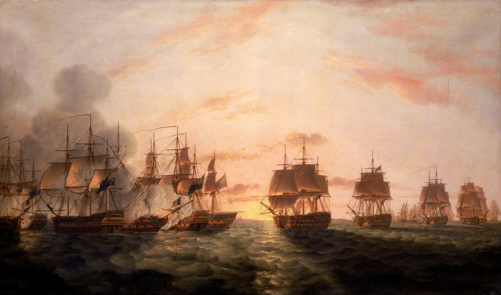 Detail of The Battle of the Nile, 1 August 1798 by Thomas Luny