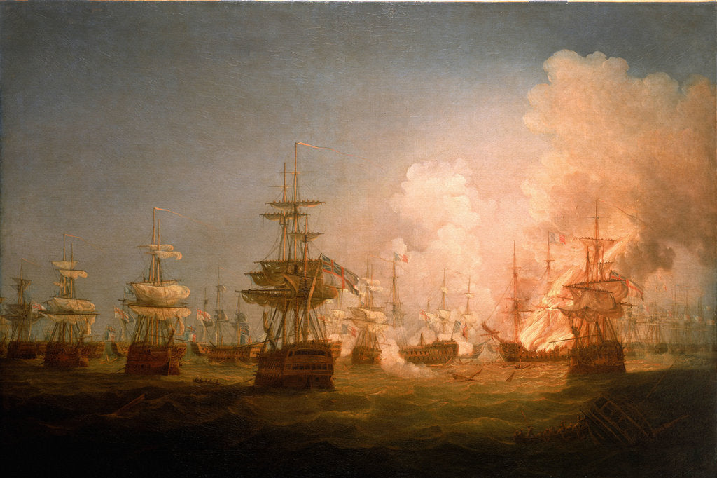 Detail of The Battle of the Nile, 1 August 1798, end of the action by Thomas Whitcombe
