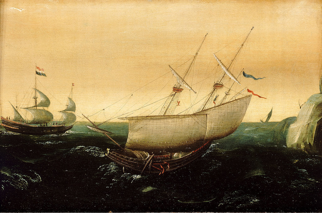 Detail of A Dutch ship close-hauled by Aert Anthonisz