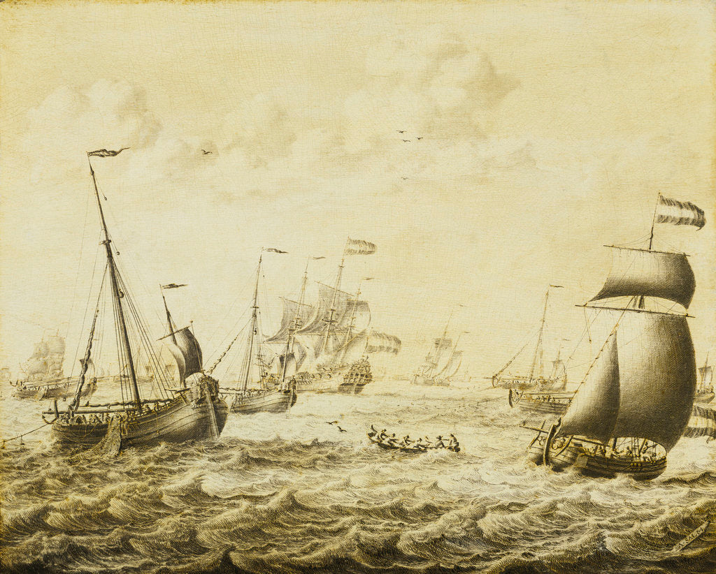 Detail of Dutch herring fishery by Adriaen van Salm