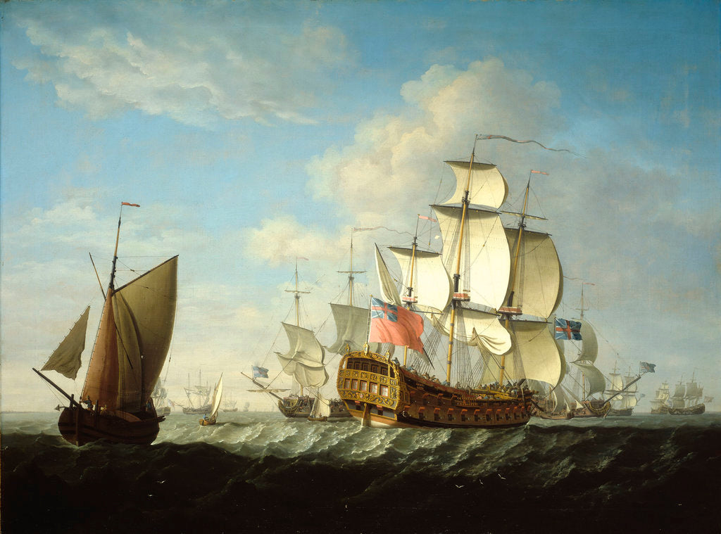 Detail of An English squadron getting under way by Francis Swaine
