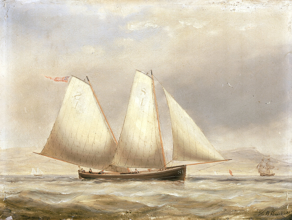 Detail of A Swansea pilot boat by HB Birchall