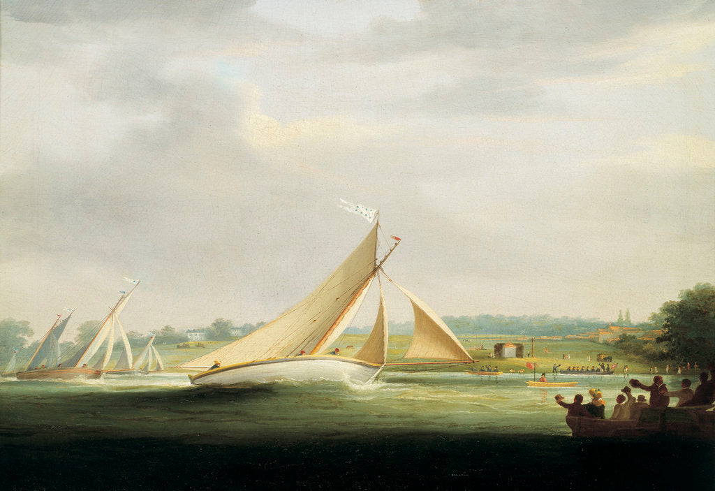 Detail of Yachts of the Cumberland Society racing on the Thames, circa 1815 by William Havell