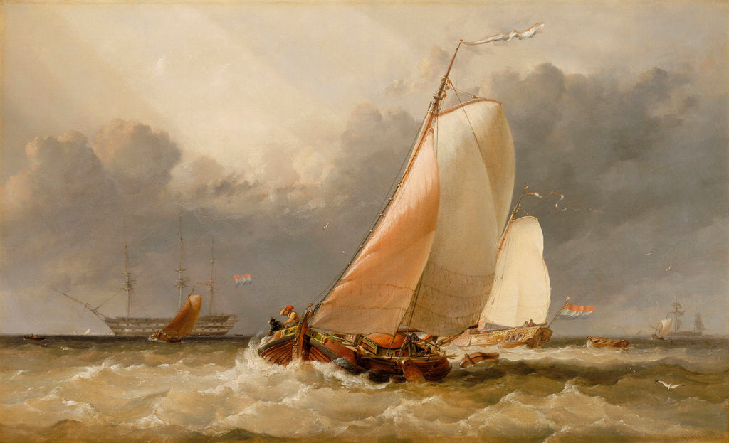 Detail of Dutch yachting on the Zuider Zee by Edward William Cooke