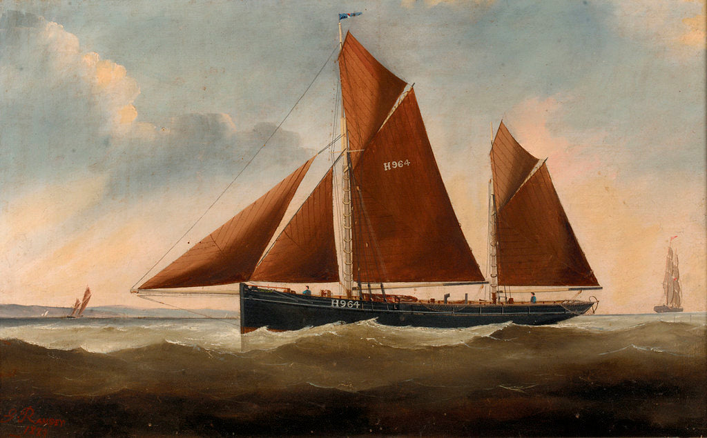 Detail of A Harwich sailing trawler by G. Ramsey