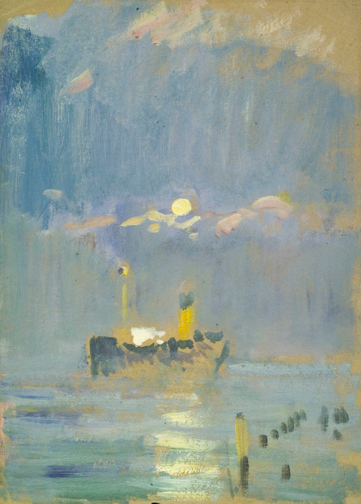 Detail of A ship in the moonlight by John Everett