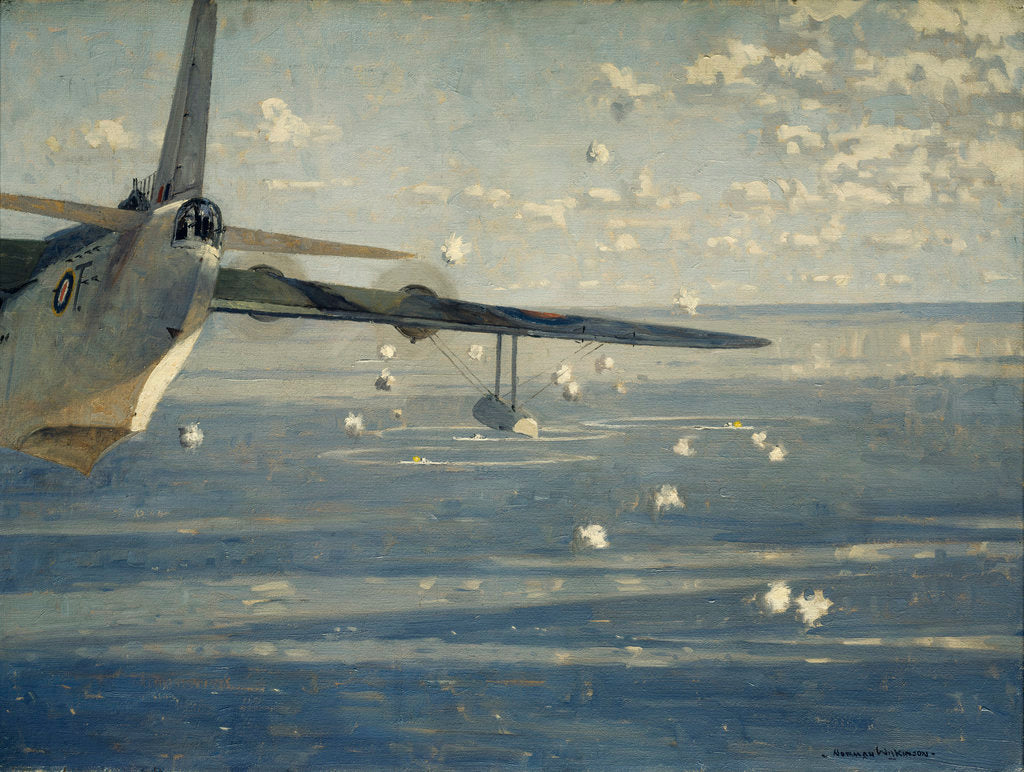 Detail of A Sunderland attacking a wolf pack by Norman Wilkinson