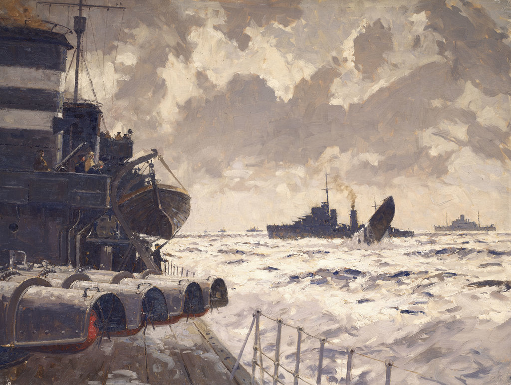 Detail of End of a U-boat by Norman Wilkinson