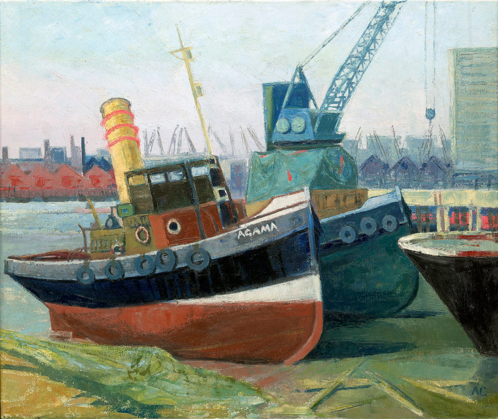 Detail of The tug 'Agama' at Greenwich by Anne Christopherson