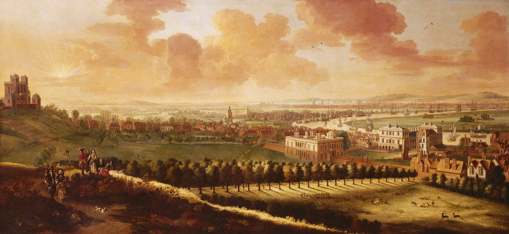 Detail of Greenwich and London from One Tree Hill, about 1680 by Johannes Vorsterman