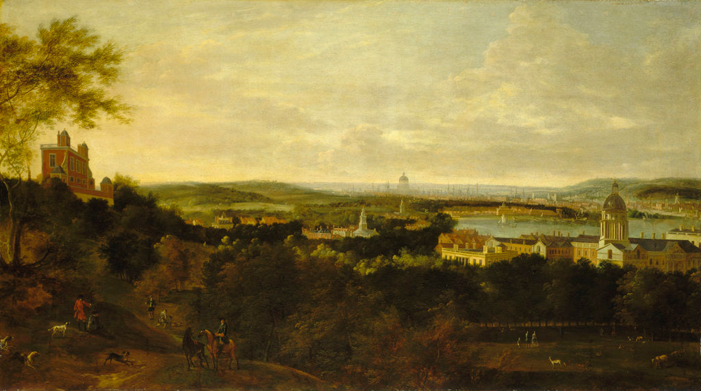 Detail of View of Greenwich and the river Thames from Greenwich Park by British School