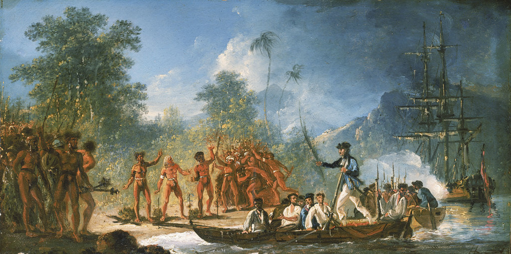 Detail of The landing at Tanna [Tana], one of the New Hebrides by William Hodges