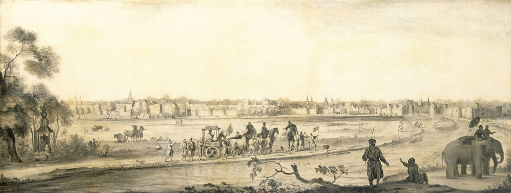 Detail of Surat from the land by Ludolf Bakhuizen