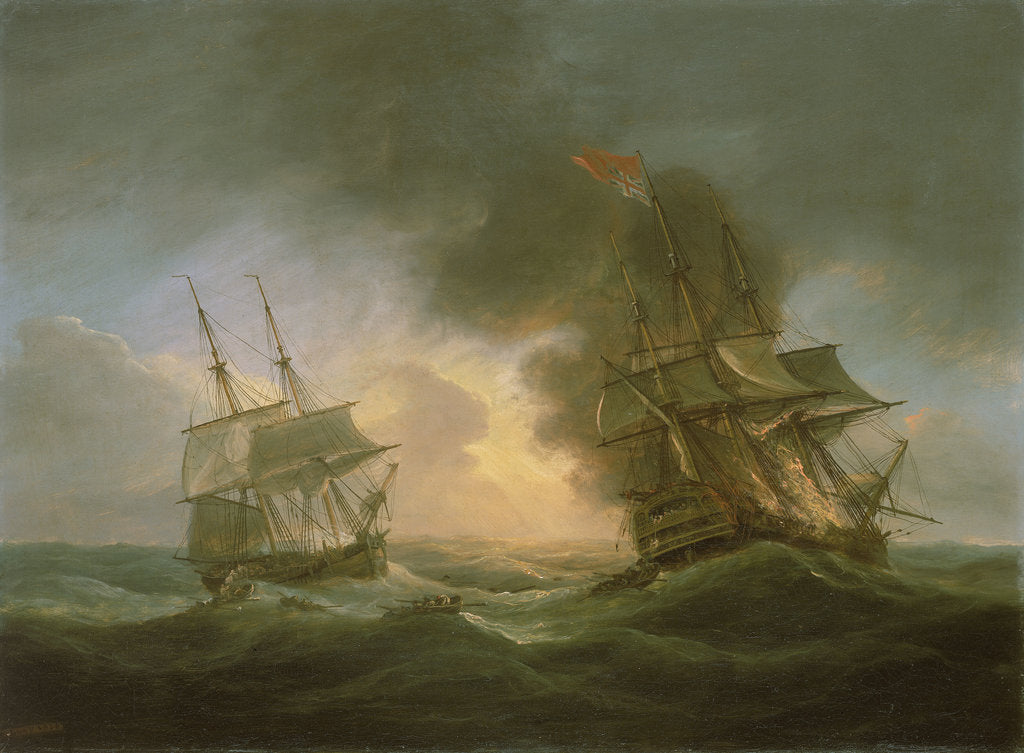 Detail of Loss of the East Indiaman 'Kent': catching fire, 1 March 1825 by Thomas Luny