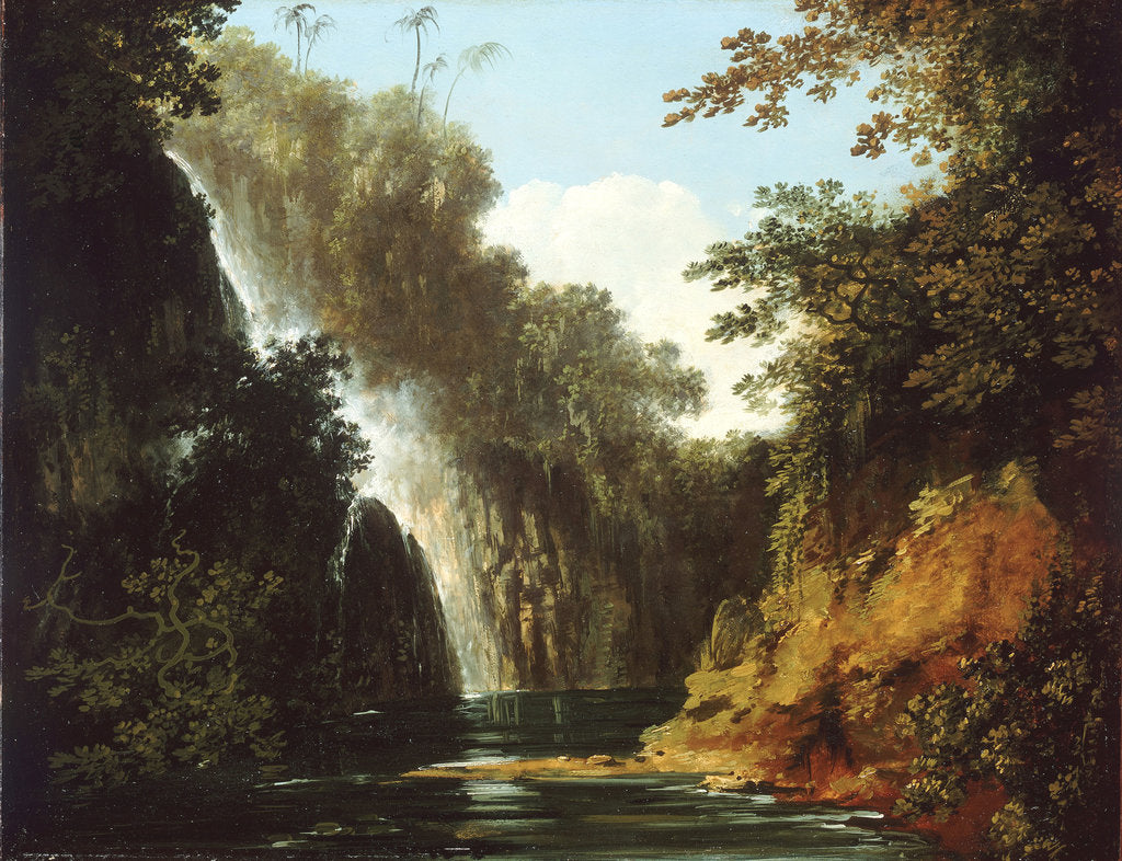 Detail of A waterfall in Tahiti by William Hodges