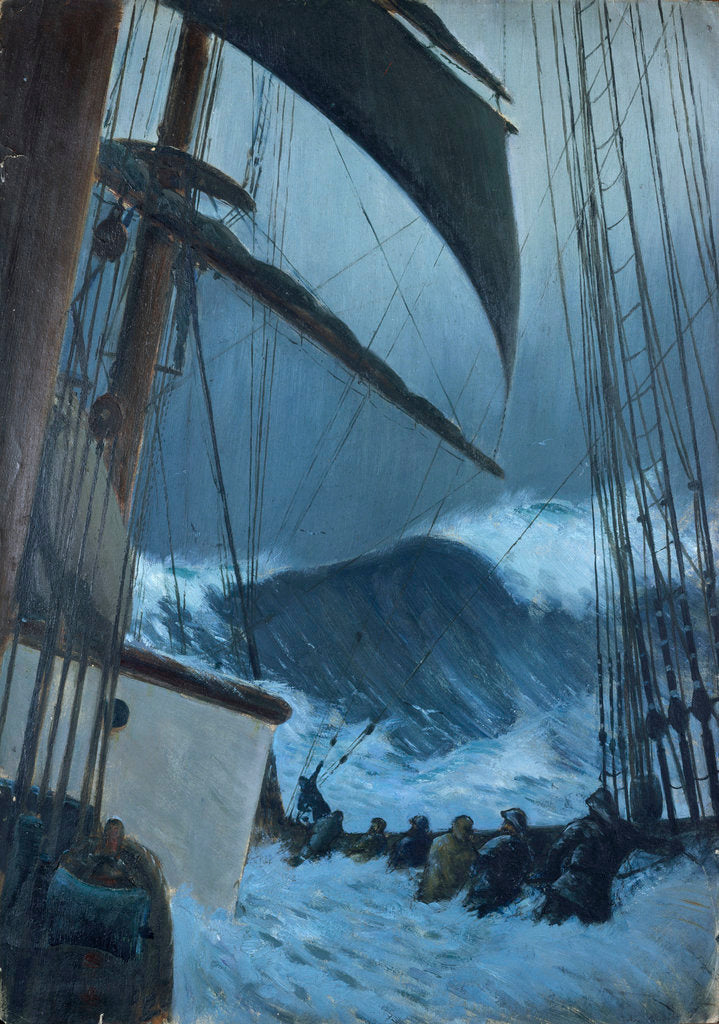 Detail of The deck of the 'Birkdale' in a storm by John Everett
