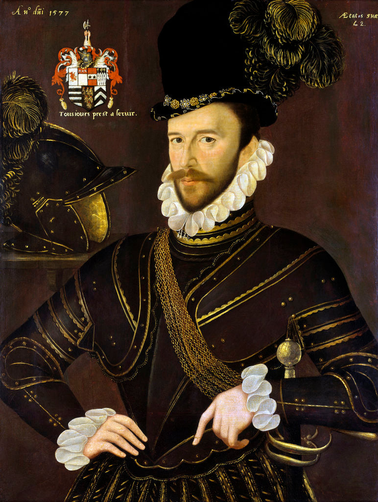 Detail of Richard Drake (1535-1603) by George Gower