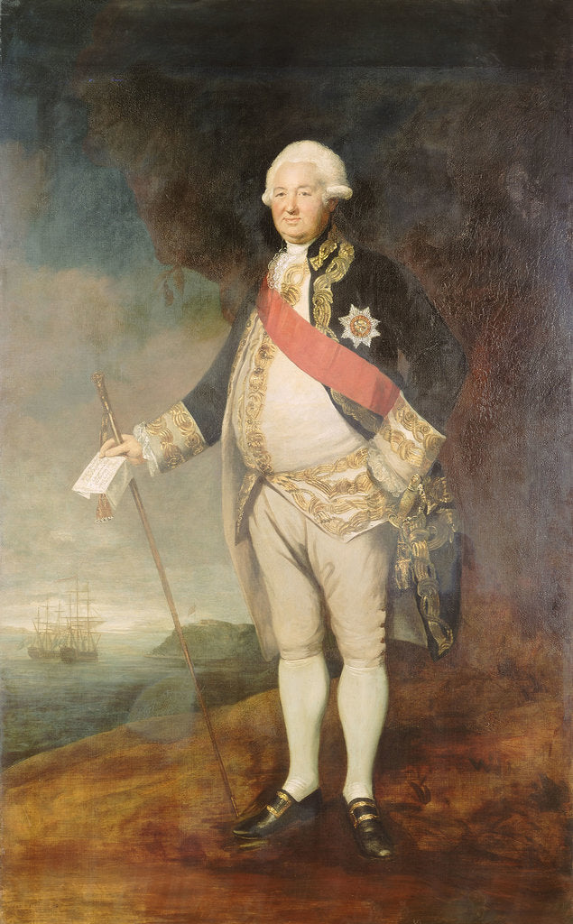 Detail of Admiral Sir Edward Hughes (circa 1720-1794) by Joshua Reynolds