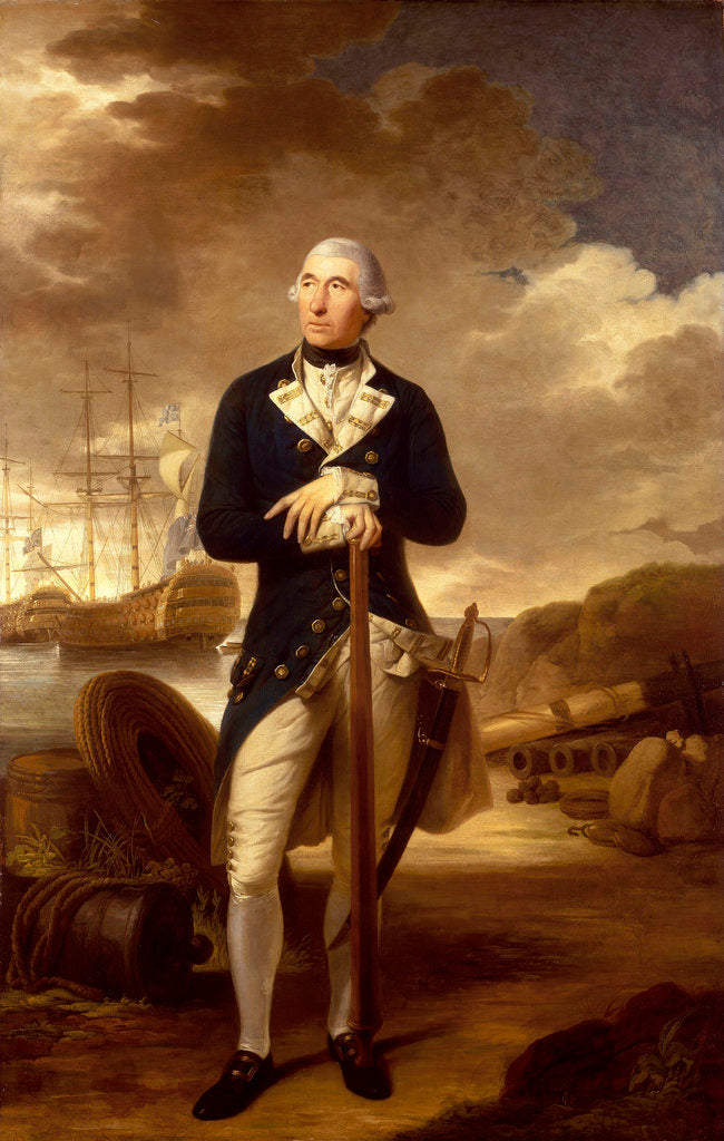 Detail of Rear-Admiral Richard Kempenfelt (1718-1782) by Tilly Kettle