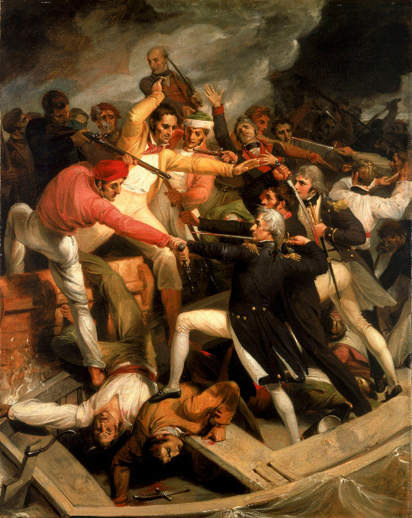 Detail of Nelson in conflict with a Spanish launch, July 1797 by Richard Westall