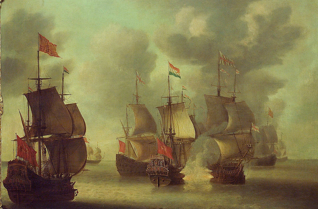 Detail of The 'Amelia' Engaging English Ships, June 1639 by Jan van Leyden