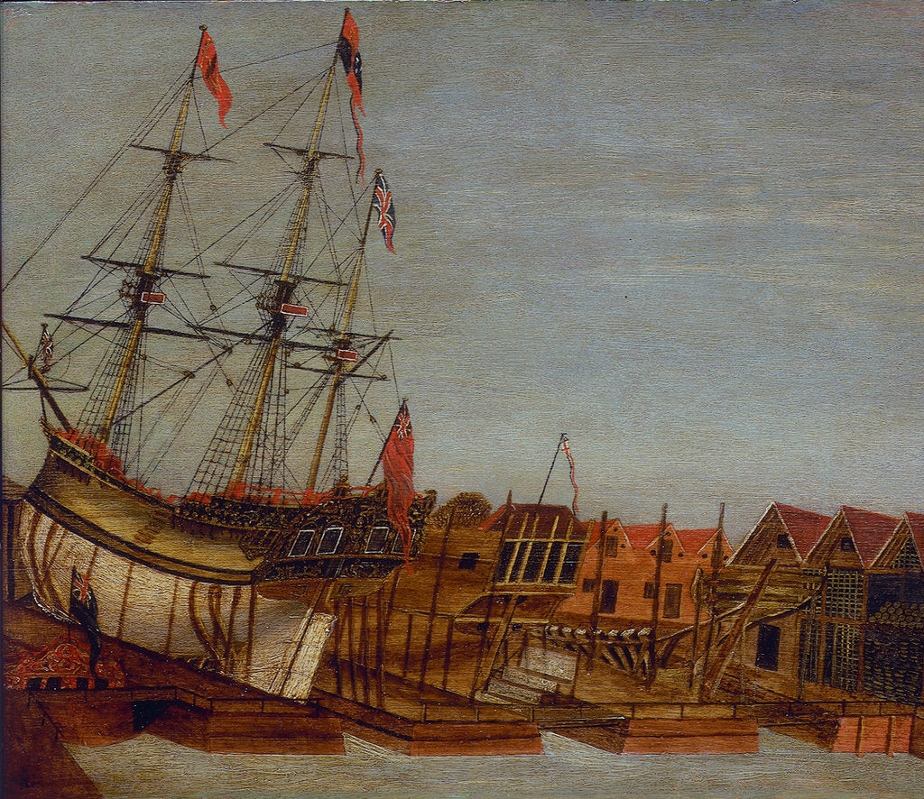 Detail of Launch of HMY 'Augusta', Deptford 1771 by Frederick Augustus