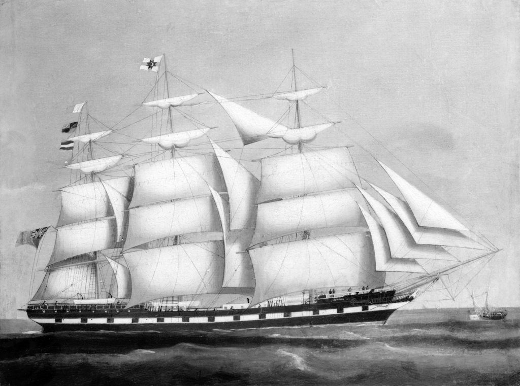 Detail of The ship 'Corona' by British School