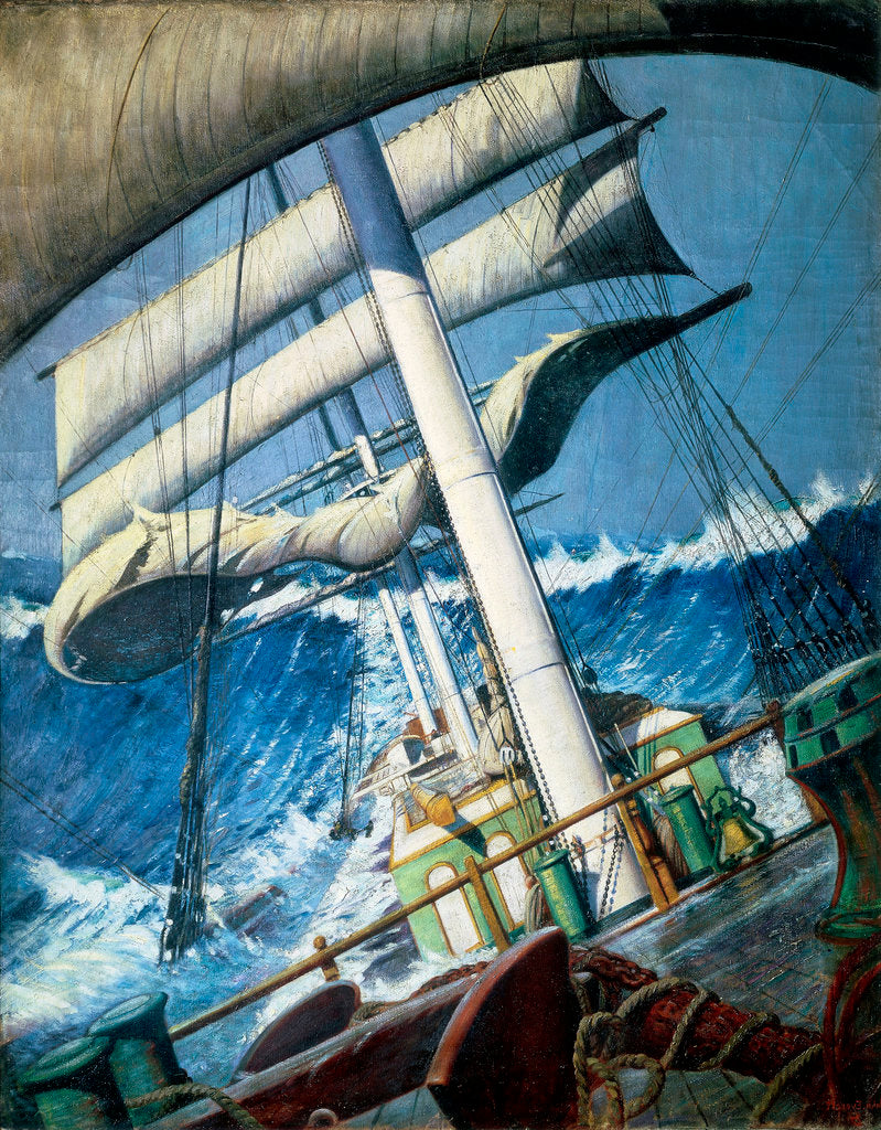 Detail of The deck of the barque 'Endymion' in a heavy sea by John Everett